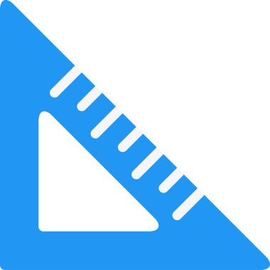 Beyaz arkaplanda cetvel simgesi izole edildi, vektör illüstrasyonu