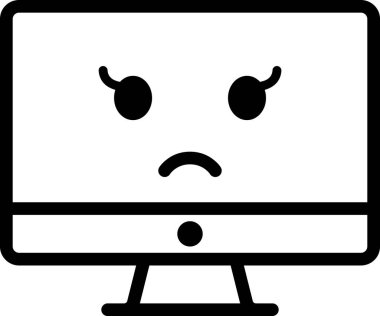 üzgün yüz avatarı, emoticon konsept vektör çizimi