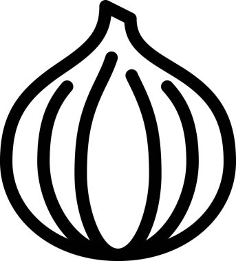 Soğan simgesi, minimalist vektör illüstrasyonu