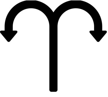 Beyaz arkaplanda izole edilmiş ok yönü, vektör illüstrasyonu