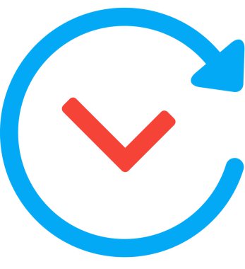 Beyaz arkaplanda izole edilmiş ok simgesi, vektör illüstrasyonu