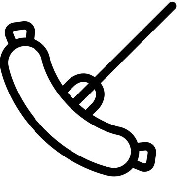 Beyaz arkaplanda izole edilmiş sosis simgesi, vektör illüstrasyonu