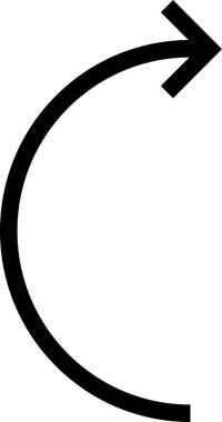 Beyaz arkaplanda izole edilmiş ok simgesi, vektör illüstrasyonu