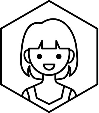 kız avatar simgesi, profil vektör çizimi
