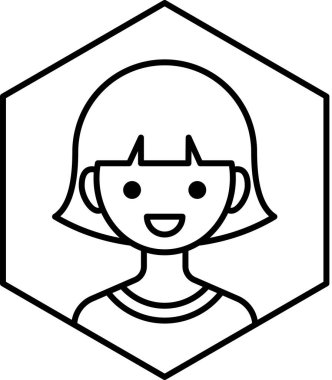 kız avatar simgesi, profil vektör çizimi
