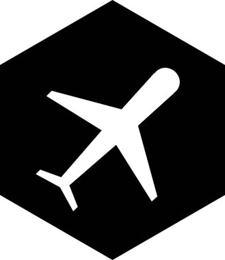 Uçak düzlemi simgesi, vektör, illüstrasyon 