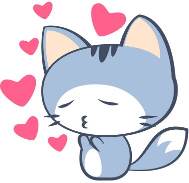 Öpüşme ifadesi yüz ifadesi vektör illüstrasyonu