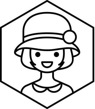 kız avatar simgesi, profil vektör çizimi