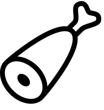 ham simgesi beyaz arkaplanda izole edildi, vektör illüstrasyonu