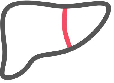 Beyaz arkaplanda karaciğer simgesi izole edildi, vektör illüstrasyonu