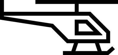 Helikopter simgesi, minimalist vektör illüstrasyonu