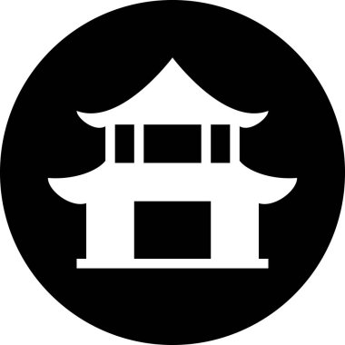 pagoda düz simgesi, vektör, illüstrasyon