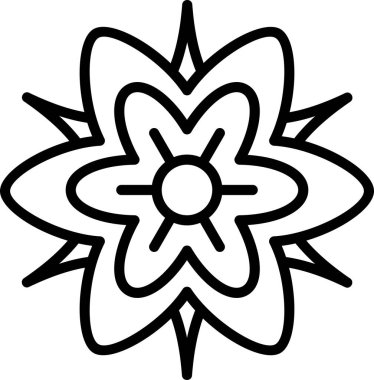 Çiçek süslemesinin basit vektör illüstrasyonu, çiçek açan bitki sanatı