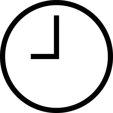 Beyaz arkaplanda izole edilmiş zaman simgesi, vektör illüstrasyonu