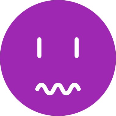 Beyaz arkaplanda izole edilmiş korkmuş yüz, vektör illüstrasyonu