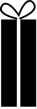 hediye kutusu düz simgesi, vektör, illüstrasyon 