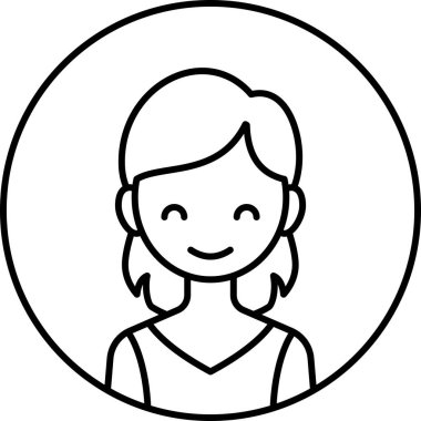 kız güzel vektör illüstrasyonu minimalistik 