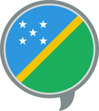 Solomon Adaları bayrağı düz simge, vektör, illüstrasyon