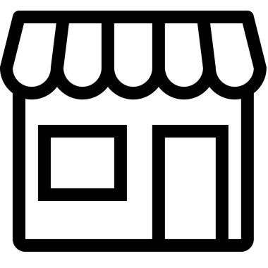 dükkan simgesi, minimalist vektör illüstrasyonu