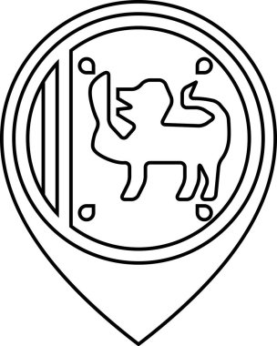 Sri-Lanka vektör illüstrasyonunun bayrağı