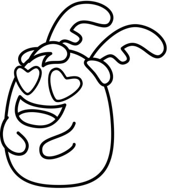 Çıkış yapan ren geyiği yüz ifadesi, vektör illüstrasyonu