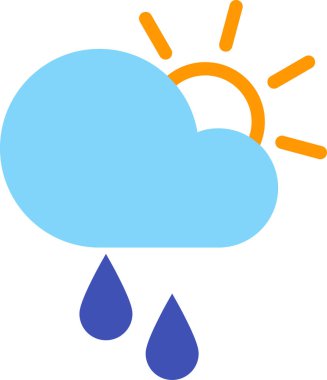 beyaz arkaplanda izole gün bulut simgesi, vektör illüstrasyonu 