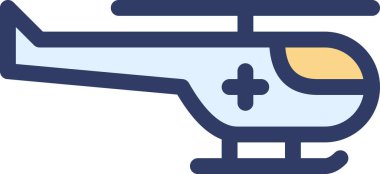 Beyaz arkaplanda izole edilmiş helikopter simgesi, vektör illüstrasyonu
