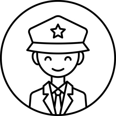 Erkek yüzü, çocuk avatar konsepti, insanlar gülümseme ikonu, minimalist vektör illüstrasyonu