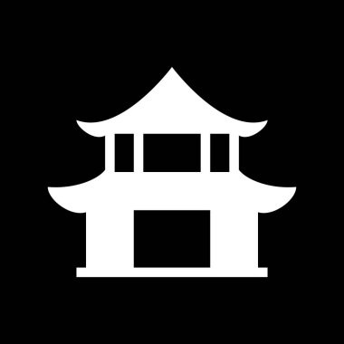 pagoda düz simgesi, vektör, illüstrasyon