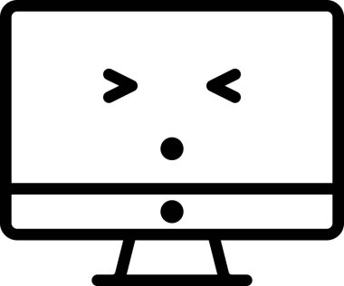 İfade yüz ifadesi duygu simgesi vektörü, masaüstü bilgisayarında nutku tutulmuş yüz avatarı