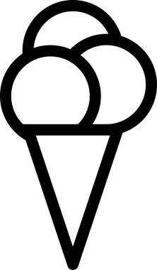 Beyaz arkaplanda izole edilmiş dondurma simgesi, vektör illüstrasyonu