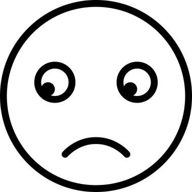 üzgün yüz avatarı, emoticon konsept vektör çizimi