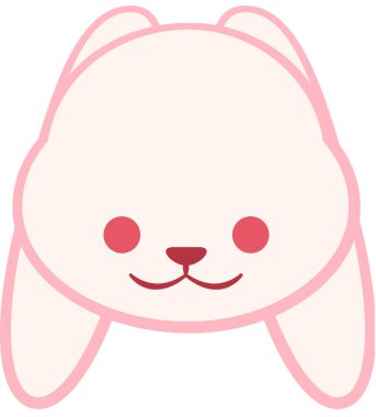 Tavşan gülümseyen ikon, vektör illüstrasyonu