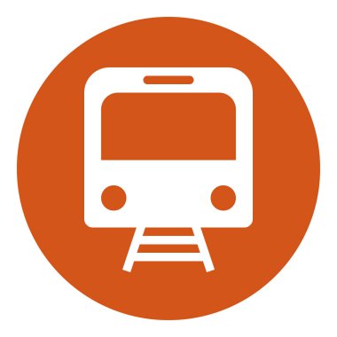Beyaz arkaplanda izole edilmiş tren simgesi, vektör illüstrasyonu