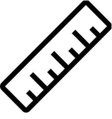 Beyaz arkaplanda cetvel simgesi izole edildi, vektör illüstrasyonu