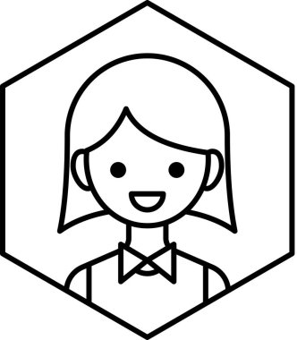 kız güzel vektör illüstrasyonu minimalistik 