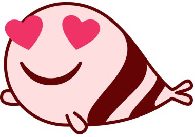 Maskotun aşk ifadesindeki modern grafik ikonu çizimi