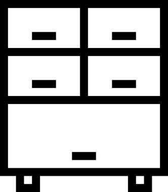 beyaz arkaplanda izole edilmiş dolap simgesi, vektör illüstrasyonu