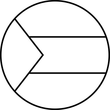 Filistin Bölgesi düz ikonu bayrağı, vektör illüstrasyonu  