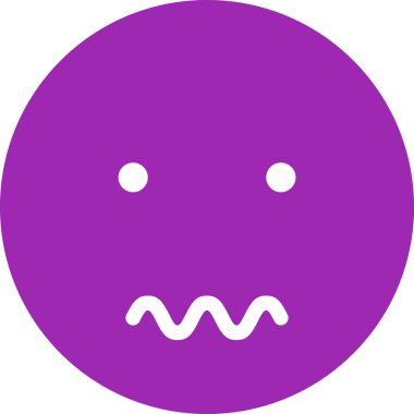 Beyaz arkaplanda izole edilmiş korkmuş yüz, vektör illüstrasyonu