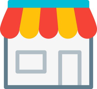 bina simgesi beyaz arkaplanda izole edildi, vektör illüstrasyonu