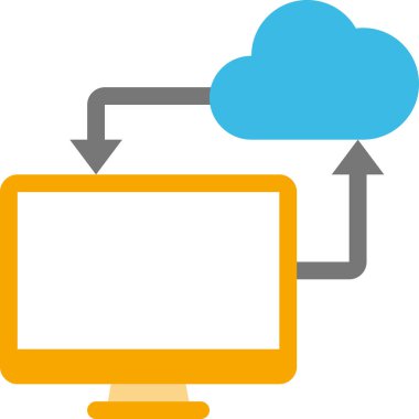 Bulut hesaplama simgesi, minimalist vektör illüstrasyonu