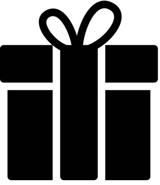hediye kutusu düz simgesi, vektör, illüstrasyon 