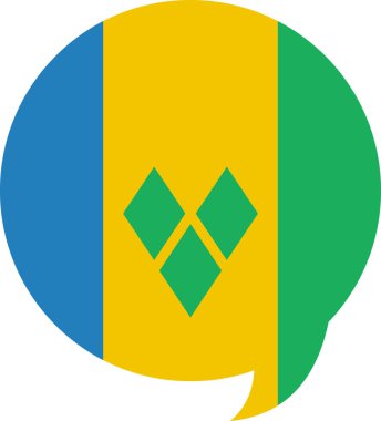 Saint Vincent ve Grenadines düz simgesi, vektör, illüstrasyon bayrağı 