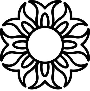 Yıldız çiçeği süslemesinin vektör illüstrasyonu, çiçek çiçeği çiçek çiçeği sanatı