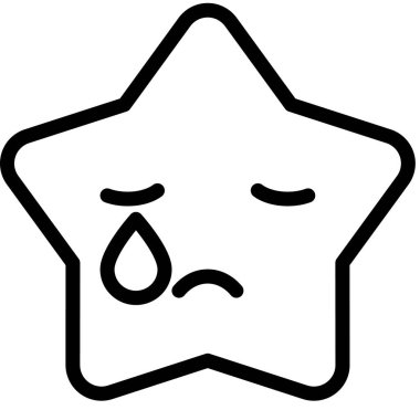 ağlama ifadesi, minimalist vektör illüstrasyonu