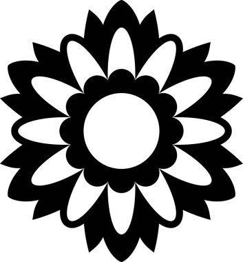 Çiçek süslemesi, çiçek çiçeği çiçek sanatının siyah çizim vektörü