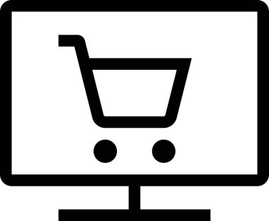 Web alışveriş simgesi, asgari vektör illüstrasyonu