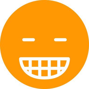 Beyaz arkaplanda sırıtış, vektör illüstrasyonu