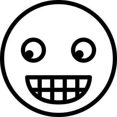 Beyaz arkaplanda sırıtış, vektör illüstrasyonu